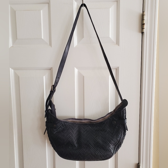 Viola Castellani Italian woven leather bag Navy - Picture 4 of 16